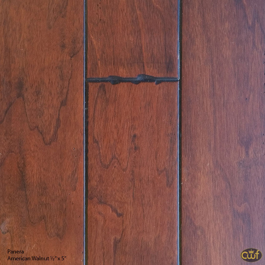 American Walnut Panera Distressed 1 2, Distressed Walnut Hardwood Flooring