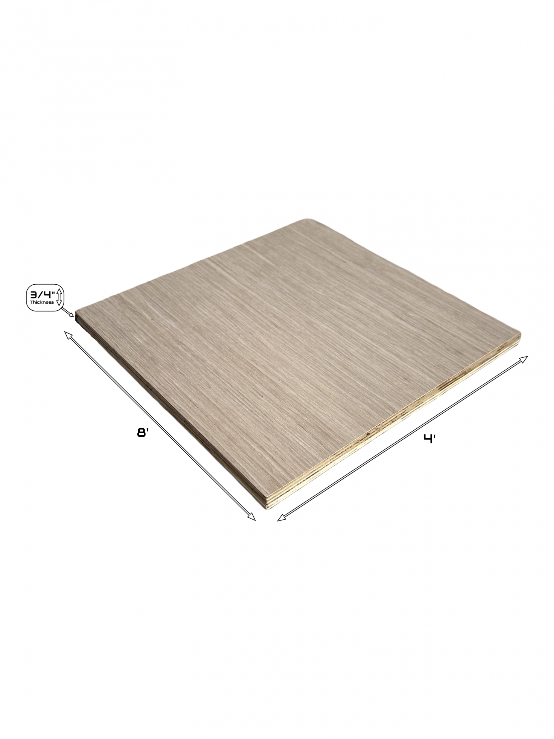 White Oak Plywood AA Grade | 8' × 4' × 3/4"